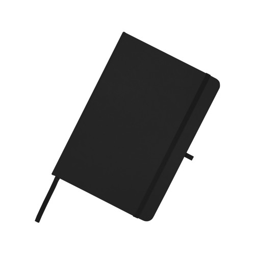 Teak блокнот А5 из переработан. материала в твердой обложке с линован. страницами - сплошной черный