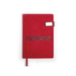 Бизнес блокнот А5 "Freya" с клапаном и карманом для визиток, твердая обложка, 128 листов, красный и бор