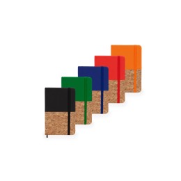 Блокнот А6 "Ирис" с комбинированной обложкой, натуральный/красный