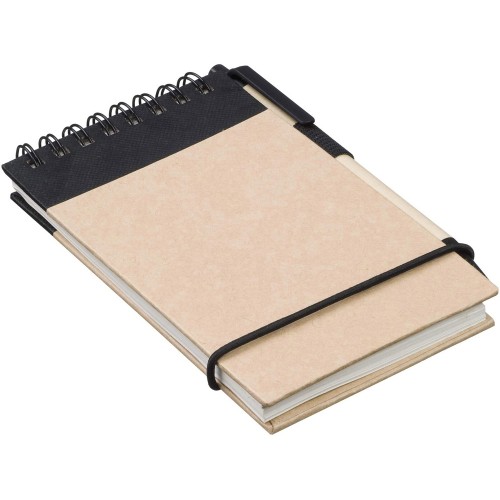 Блокнот А7 "Zuse" с ручкой шариковой, черный