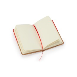 Блокнот А6 "Ирис" с комбинированной обложкой, натуральный/красный