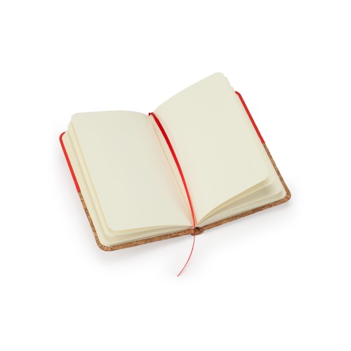 Блокнот А6 "Ирис" с комбинированной обложкой, натуральный/красный