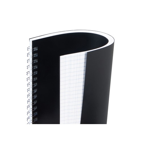 Блокнот на пружине в пластиковой обложке А5, черный