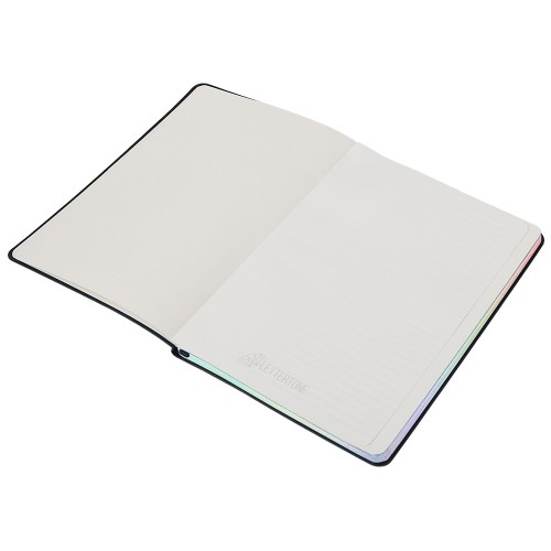 Блокнот А5 в гибкой обложке "Fellini" с голографическим срезом, темно-синий