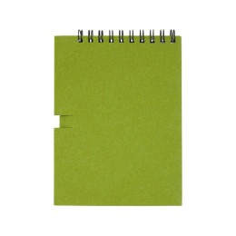 Блокнот Luciano Eco на пружине, с карандашом, маленький, зеленый