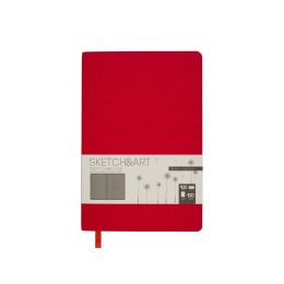 Скетчбук "Sketch & Art" в мягком переплете 140х210 мм, 100 л. черной бумаги 100 гр., красный