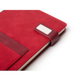Бизнес блокнот А5 "Freya" с клапаном и карманом для визиток, твердая обложка, 128 листов, красный и (Р)