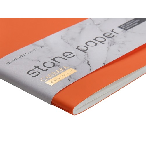 Тетрадь с каменной бумагой А5 "Carrara" 40 л., линейка, оранжевый