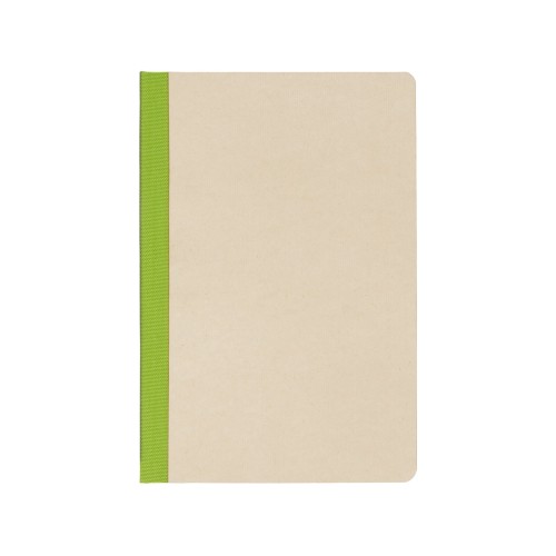Блокнот А5 из переработанного тростника и RPET "Adiantum", 80 листов, гибкая обложка, зеленое яблоко