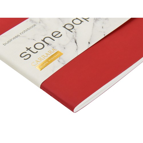 Тетрадь с каменной бумагой А5 "Carrara" 40 л., линейка, бордовый