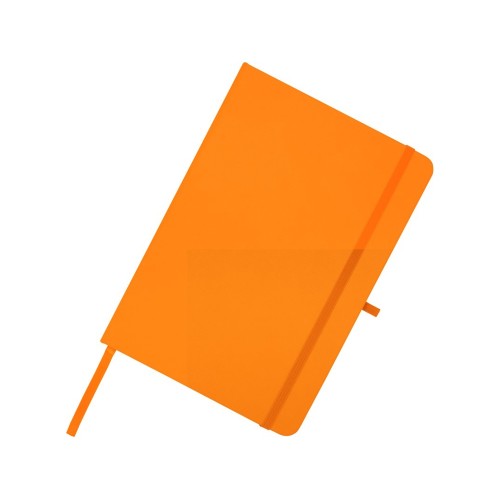 Teak блокнот А5 из переработан. материала в твердой обложке с линован. страницами - Оранжевый
