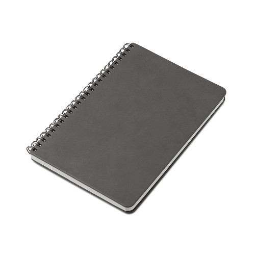 Блокнот А5 "Dante" из искусственной кожи на спирали, темно-серый