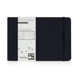 Скетчбук "Sketch & Art" в твердом переплете 213х146 мм, 80 л. белой бумаги 150 г/м2, черный