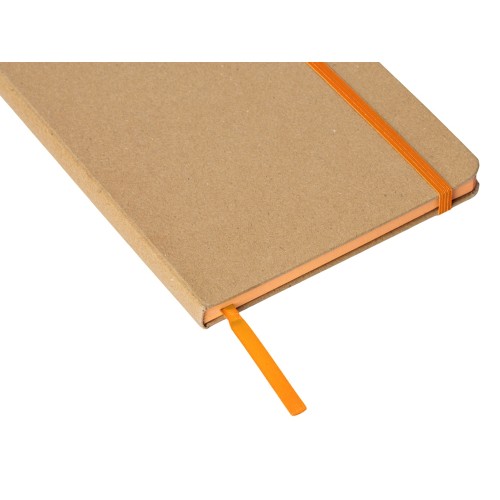Блокнот A5 "Sevilia Color", твердая обложка из крафта, 80 листов, цветной срез и форзац, натуральный/оранжевый