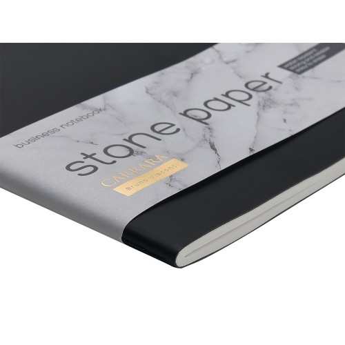 Тетрадь с каменной бумагой А5 "Carrara" 40 л., линейка, черный