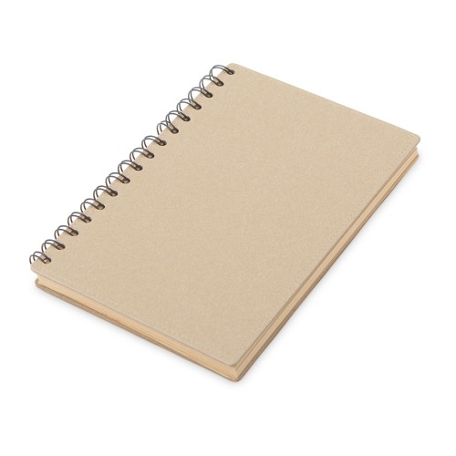 Блокнот на спирали в картонной обложке с переработанной бумагой "Mania", натуральный