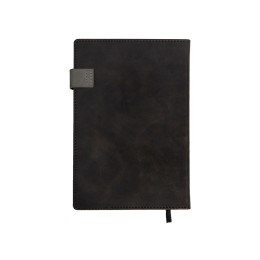 Бизнес блокнот А5 "Freya" с клапаном и карманом для визиток, твердая обложка, 128 листов, черный и свет
