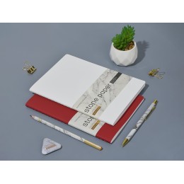 Тетрадь с каменной бумагой А5 "Carrara" 40 л., линейка, бордовый