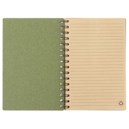 Блокнот на спирали в картонной обложке с переработанной бумагой "Mania", зеленый