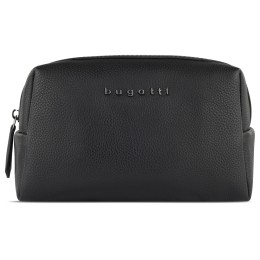 Косметичка BUGATTI БЕЛЛА | BELLA, чёрная, воловья кожа/полиэстер, 19х8,5х11 см