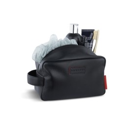 Несессер дорожный BUGATTI КЛАРК | CLARK, чёрный, воловья кожа/полиэстер, 20х10х13 см, 2,5 л