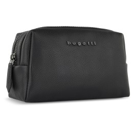 Косметичка BUGATTI БЕЛЛА | BELLA, чёрная, воловья кожа/полиэстер, 19х8,5х11 см