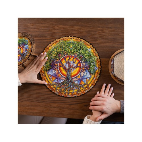 Деревянный пазл мандала "Дерево жизни"