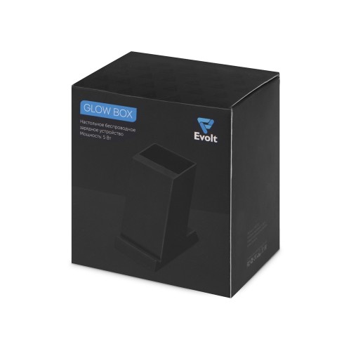 Беспроводная зарядка-подставка с подсветкой "Glow box", черный (Р)