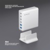 Зарядная станция 4xUSB Type-C, 2xUSB, PD, QC, 160Вт, белый, Deppa