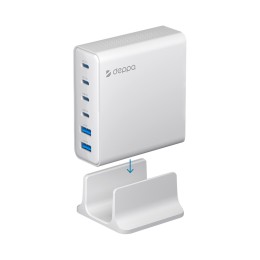 Зарядная станция 4xUSB Type-C, 2xUSB, PD, QC, 160Вт, белый, Deppa