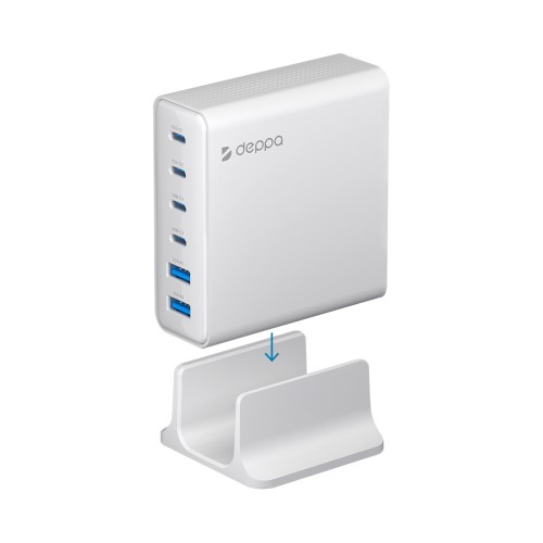 Зарядная станция 4xUSB Type-C, 2xUSB, PD, QC, 160Вт, белый, Deppa