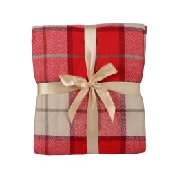 Плед акриловый в клетку Tartan, красный