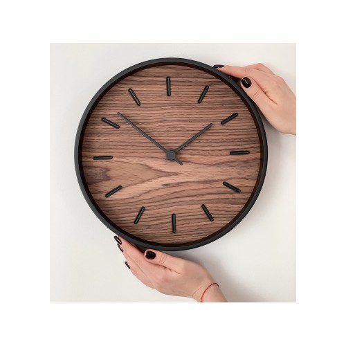 Часы настенные "Tiger" S, черный, орех