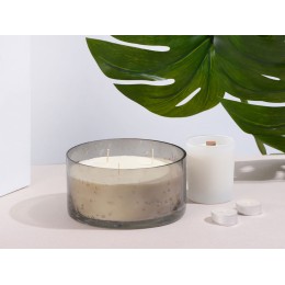 Свеча соевая ароматическая в стекле "Halo", черная (Р)