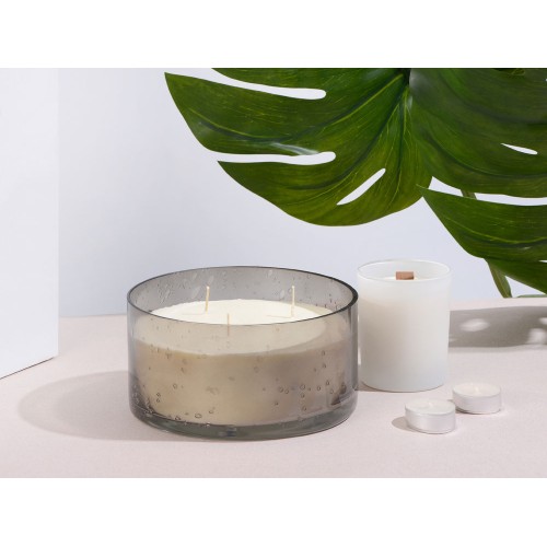 Свеча соевая ароматическая в стекле "Halo", черная (Р)