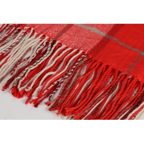 Плед акриловый в клетку Tartan, красный