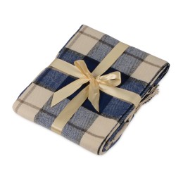 Плед акриловый в клетку Tartan, синий