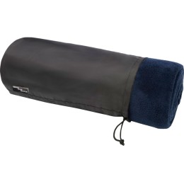 Плед Lily из синтетического трикотажного полотна из вторичного ПЭТ, темно-синий