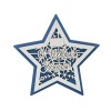 Шкатулка из фанеры в виде звезды "Asteris", сине-серебристый