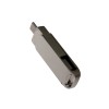 USB 2.0- флешка на 128 Гб поворотный механизм 2 в 1, c дополнительным разъемом Type-C с одноцветным металлическим клипом, серый