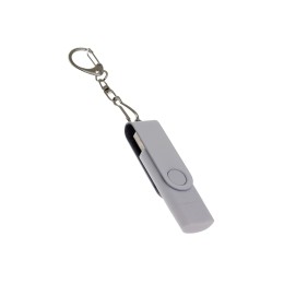 USB-флешка на 16 Гб 2 в 1 поворотный механизм, c дополнительным разъемом Type-C с одноцветным металлическим клипом, белый