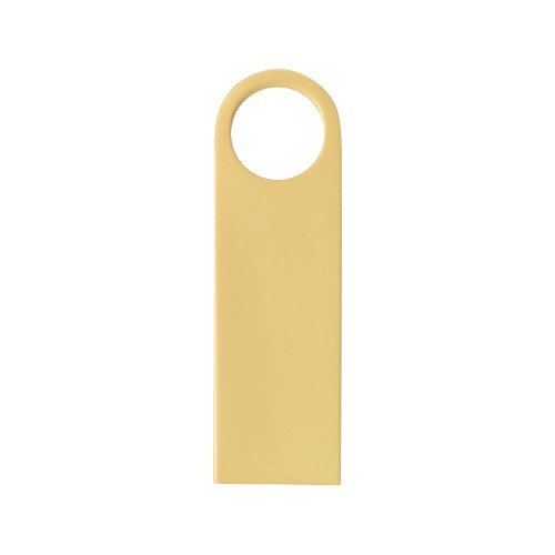 USB 2.0-флешка на 16 Гб с мини чипом и круглым отверстием, золотистыйй