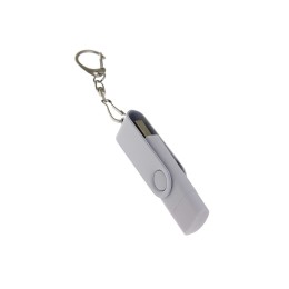 USB-флешка на 128 Гб 2 в 1 поворотный механизм, c дополнительным разъемом Type-C с одноцветным металлическим клипом, белый