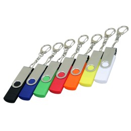 Флешка с  поворотным механизмом, c дополнительным разъемом Micro USB, 16 Гб, белый