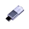 USB-флешка промо на 16 Гб прямоугольной формы, выдвижной механизм, белый
