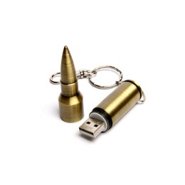 Флешка в виде патрона от AK-47, 4 Гб, бронзовый