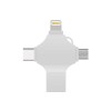 USB-флешка на 32 Гб 4 в 1 поворотный механизм, c дополнительными разъемами MicroUSB, TypeC и Lightning, серебристый