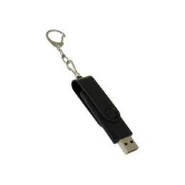 USB-флешка на 16 Гб 2 в 1 поворотный механизм, c дополнительным разъемом Type-C с одноцветным металлическим клипом, черный