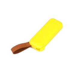 USB-флешка промо на 32 Гб прямоугольной формы, выдвижной механизм, желтый