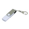Флешка с  поворотным механизмом, c дополнительным разъемом Micro USB, 16 Гб, белый